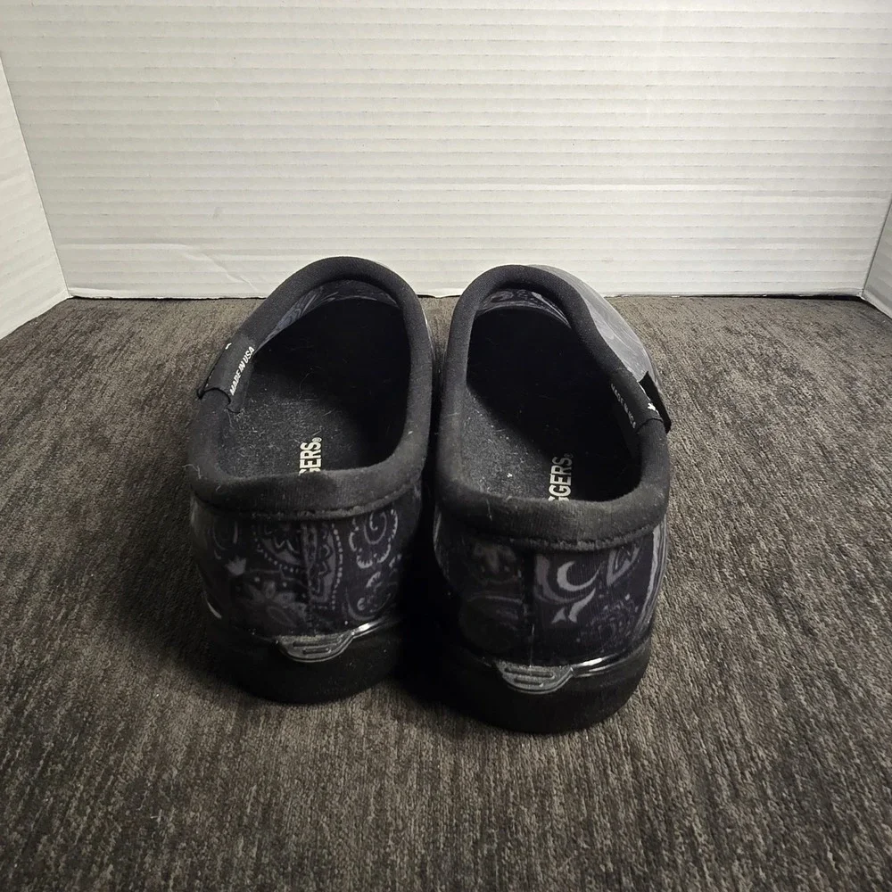 Sloggers Garden Rain Shoes Women's 6 Black Paisley Waterproof Slip On Clogs‎